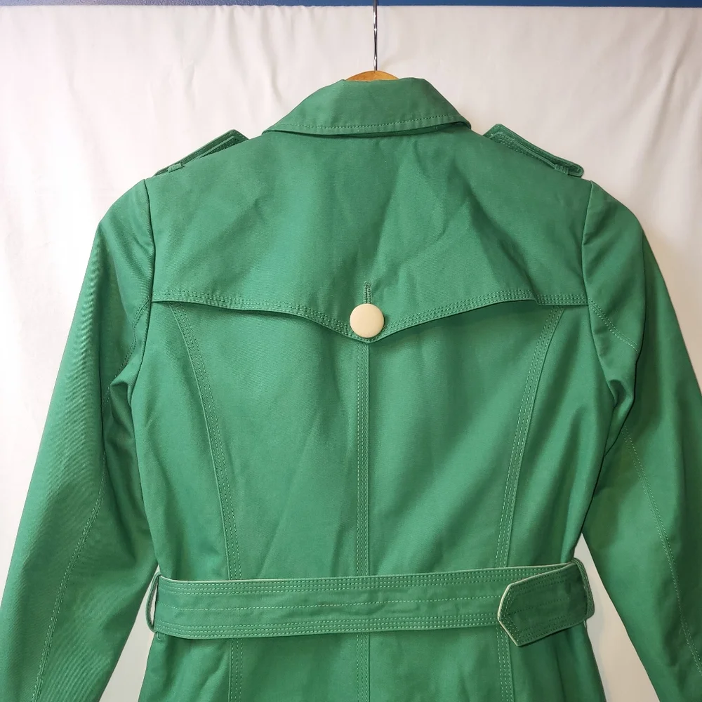 The Carnaby London Trench Coat Women's Size Medium Green Tan Classic‎